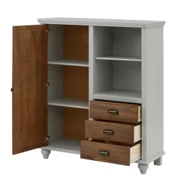 Wohnen Landhaus Highboard in Holz Braun und Grau - Veproma