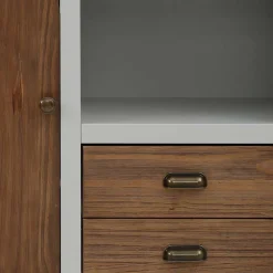 Wohnen Landhaus Highboard in Holz Braun und Grau - Veproma