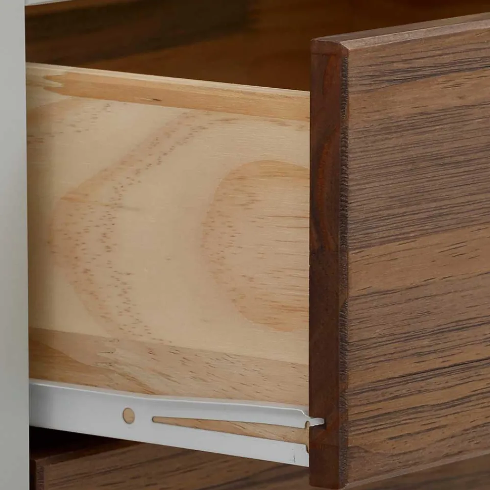 Wohnen Landhaus Highboard in Holz Braun und Grau - Veproma