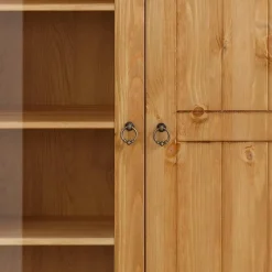 Wohnen Vitrinen|Wohnzimmer-Vitrinen*Landhaus Highboard Vitrine aus Kiefer - Goro