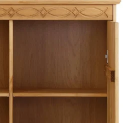 Wohnen Vitrinen|Wohnzimmer-Vitrinen*Landhaus Highboard Vitrine aus Kiefer - Goro