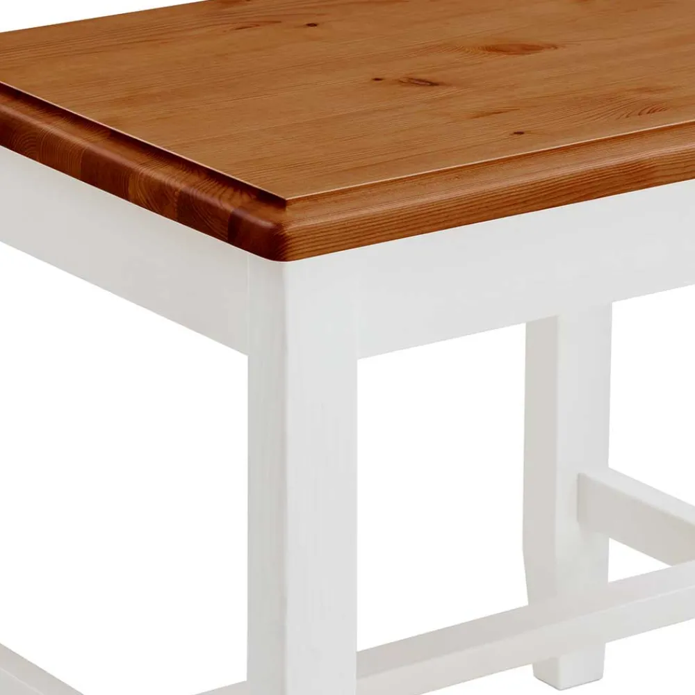 Wohnen Landhaus Hocker in Weiß und Bernstein - Garella