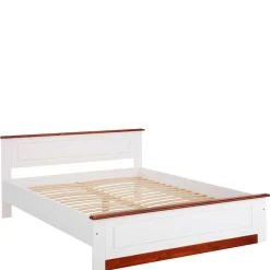 Wohnen Jugendbetten*Landhaus Holzbett in Weiß & Kirschbaum - Vendirai