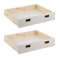 Wohnen Jugendbetten*Landhaus Holzbett in Weiß & Kirschbaum - Vendirai