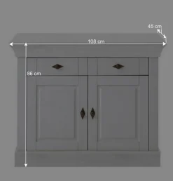 Wohnen Landhausmöbel|Küchenschränke*Landhaus Holzkommode Satumare aus Kiefer teilmassiv