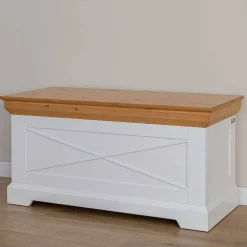 Wohnen Weiße Möbel|Holztruhen*Landhaus Holztruhe aus Kiefer Massivholz - Saluts