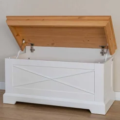 Wohnen Weiße Möbel|Holztruhen*Landhaus Holztruhe aus Kiefer Massivholz - Saluts