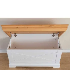 Wohnen Weiße Möbel|Holztruhen*Landhaus Holztruhe aus Kiefer Massivholz - Saluts