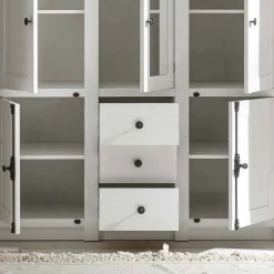 Wohnen Schränke|Kleiderschränke*Landhaus Kleiderschrank Chelles in Weiß mit Spiegel