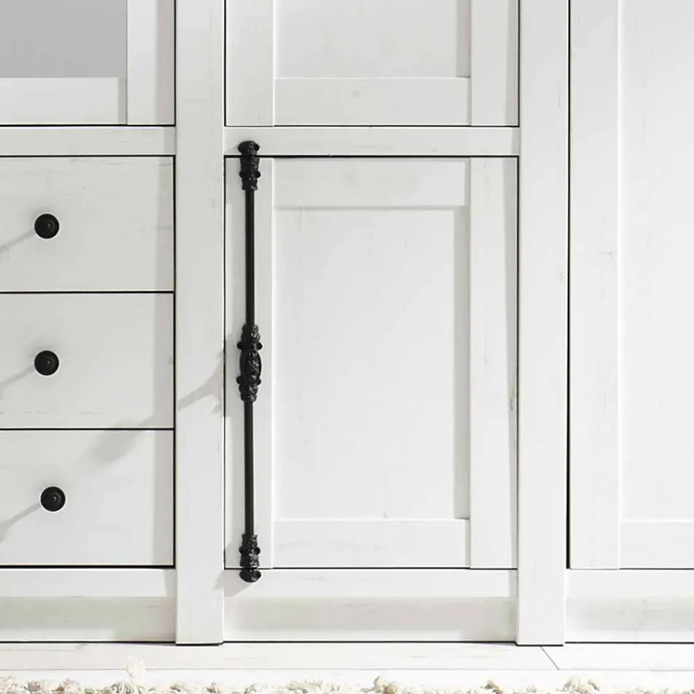 Wohnen Schränke|Kleiderschränke*Landhaus Kleiderschrank Chelles in Weiß mit Spiegel