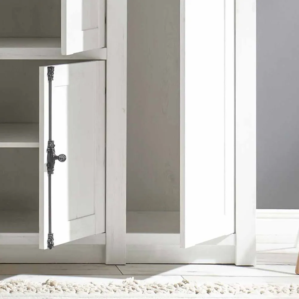 Wohnen Schränke|Kleiderschränke*Landhaus Kleiderschrank Chelles in Weiß mit Spiegel