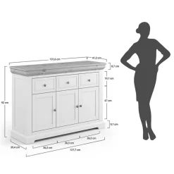 Wohnen Küchenschränke|Sideboards & Kommoden*Landhaus Kombikommode aus Kiefernholz - Zalya