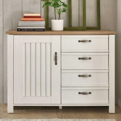 Wohnen Landhaus Kombi-Kommode in Weiß - Malvissa