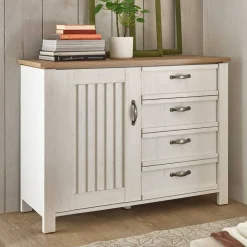 Wohnen Landhaus Kombi-Kommode in Weiß - Malvissa