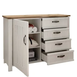 Wohnen Landhaus Kombi-Kommode in Weiß - Malvissa