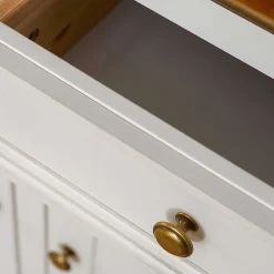 Wohnen Küchenschränke|Sideboards & Kommoden*Landhaus Kombikommode in Weiß und Nussbaum - Manipur