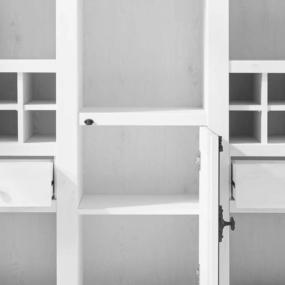 Wohnen Esszimmerregale|Regale*Landhaus Kombiregal in Weiß Touchwood - Chelles