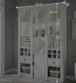 Wohnen Esszimmerregale|Regale*Landhaus Kombiregal in Weiß Touchwood - Chelles