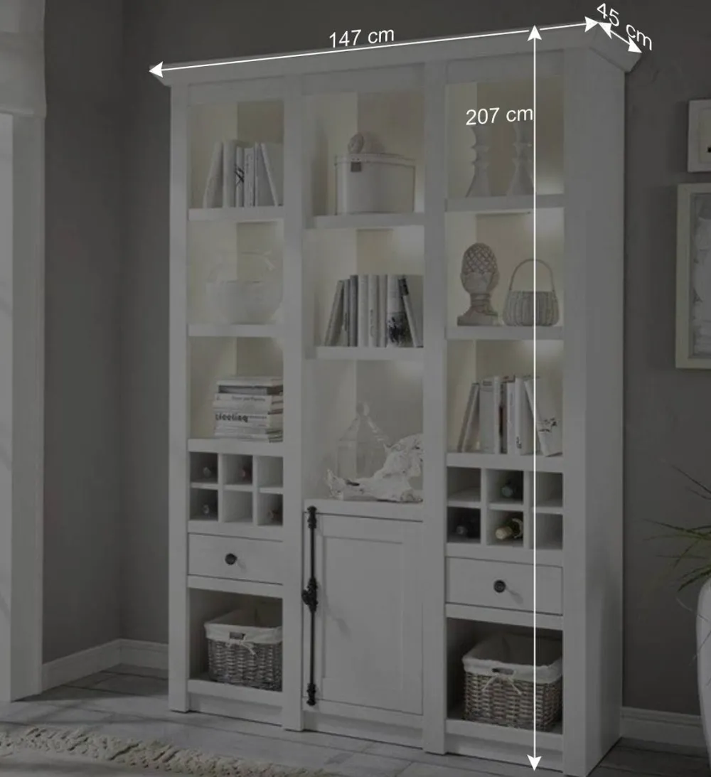 Wohnen Esszimmerregale|Regale*Landhaus Kombiregal in Weiß Touchwood - Chelles