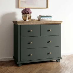 Wohnen Landhaus Kommode in Dunkelgrün - Daney