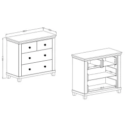 Wohnen Landhaus Kommode in Dunkelgrün - Daney