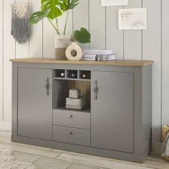 Wohnen Landhausmöbel|Küchenschränke*Landhaus Kommode in Lichtgrau - Buleta