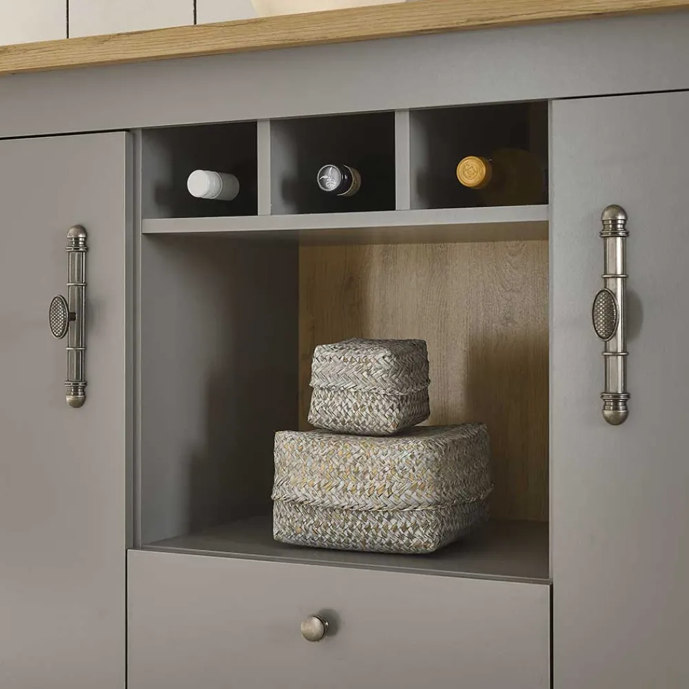 Wohnen Landhausmöbel|Küchenschränke*Landhaus Kommode in Lichtgrau - Buleta