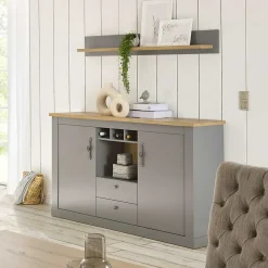 Wohnen Landhausmöbel|Küchenschränke*Landhaus Kommode in Lichtgrau - Buleta