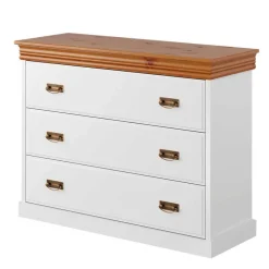 Wohnen Landhausmöbel|Flurkommoden*Landhaus Kommode in Weiß und Kiefer - Varicano