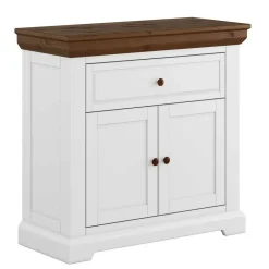 Wohnen Landhaus Kommode in Weiß und Braun - Zalya