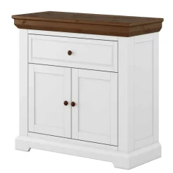 Wohnen Landhaus Kommode in Weiß und Braun - Zalya