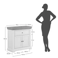 Wohnen Landhaus Kommode in Weiß und Braun - Zalya