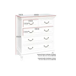 Wohnen Vintage Möbel|Flurkommoden*Landhaus Kommode Liacora in Weiß