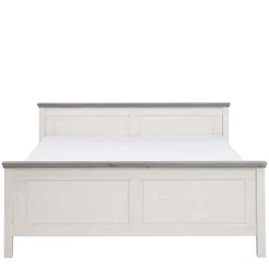 Wohnen Landhaus Massivholzbett in Weiß & Grau - Mirandesca