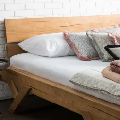 Wohnen Naturholzmöbel|Betten*Landhaus Massivholzbett mit Kufen - Fuertun