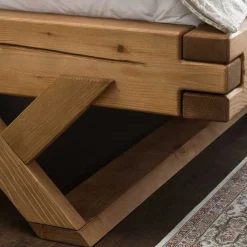 Wohnen Naturholzmöbel|Betten*Landhaus Massivholzbett mit Kufen - Fuertun