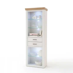 Wohnen Landhaus MDF Regal mit Glasböden - Samula