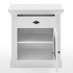 Wohnen Landhausmöbel|Nachttische*Landhaus Nachtkommode in Weiß & Grau - Urezzas