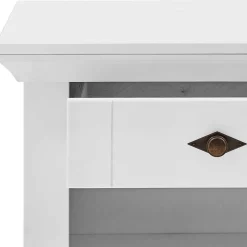 Wohnen Landhausmöbel|Nachttische*Landhaus Nachtkommode in Weiß & Grau - Urezzas