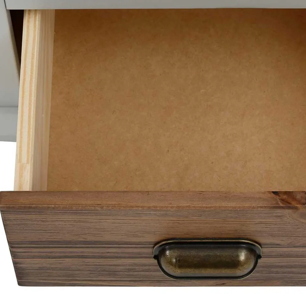 Wohnen Vintage Möbel|Nachttische*Landhaus Nachtkommode in Holz Braun und Grau - Veproma