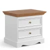 Wohnen Landhaus Nachtkommode mit zwei Schubladen - Bordona