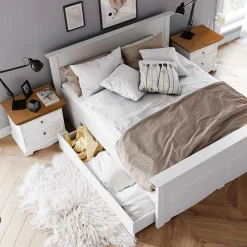 Wohnen Landhaus Nachtkommode mit zwei Schubladen - Bordona