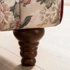 Wohnen Barhocker|Hocker*Landhaus Polsterhocker mit Vintage Blumen Muster - Baonga