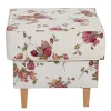 Wohnen Sessel & Hocker|Barhocker*Landhaus Polsterhocker mit Blumen Stoff - Blackbeard