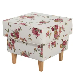 Wohnen Sessel & Hocker|Barhocker*Landhaus Polsterhocker mit Blumen Stoff - Blackbeard