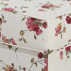 Wohnen Sessel & Hocker|Barhocker*Landhaus Polsterhocker mit Blumen Stoff - Blackbeard