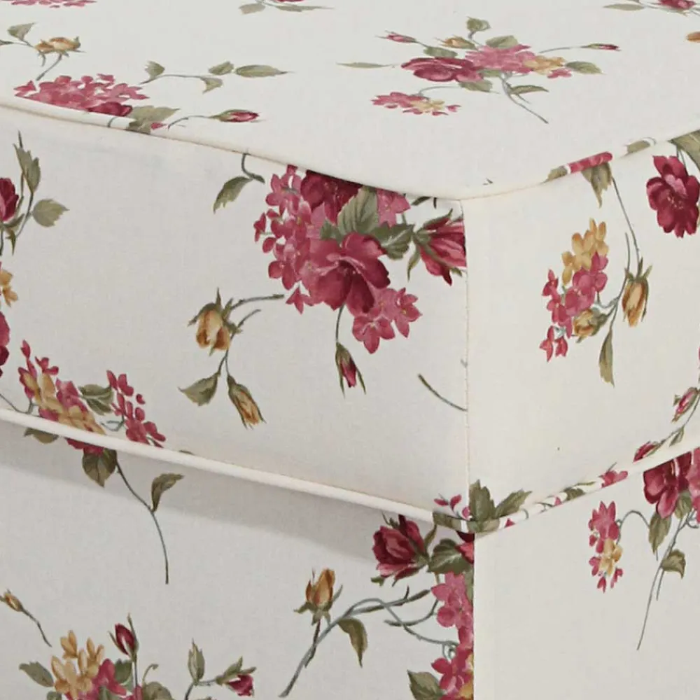 Wohnen Sessel & Hocker|Barhocker*Landhaus Polsterhocker mit Blumen Stoff - Blackbeard