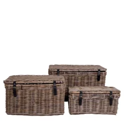 Wohnen Rattanmöbel*Landhaus Rattan Truhen Set - Speccia (dreiteilig)