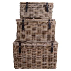 Wohnen Rattanmöbel*Landhaus Rattan Truhen Set - Speccia (dreiteilig)