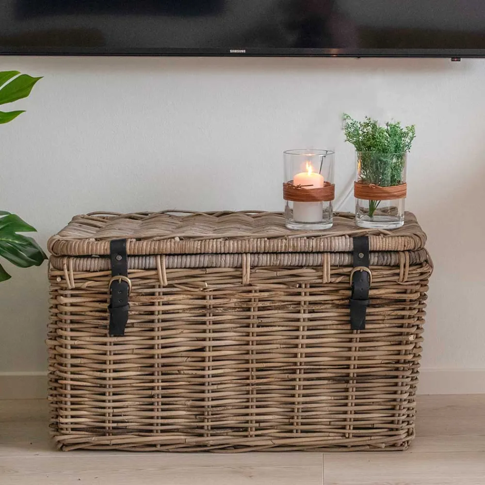 Wohnen Rattanmöbel*Landhaus Rattan Truhen Set - Speccia (dreiteilig)